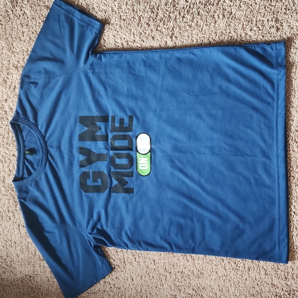 Blue Gym Mode On Men's Tee - Picture 1 of 6
